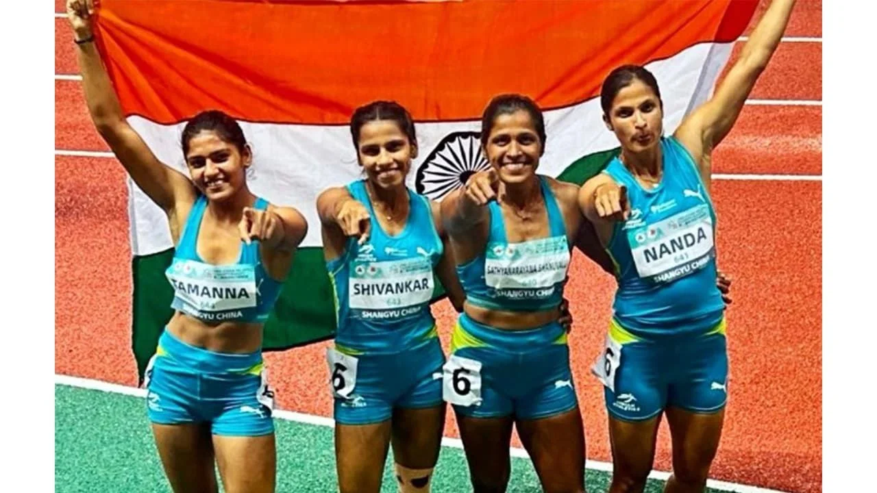 India Wins Women's 4x100m Gold at Asian Relay Championships