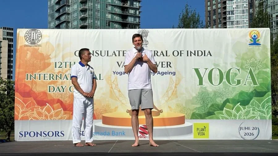 Premier David Eby Joins 12th International Yoga Day in Vancouver