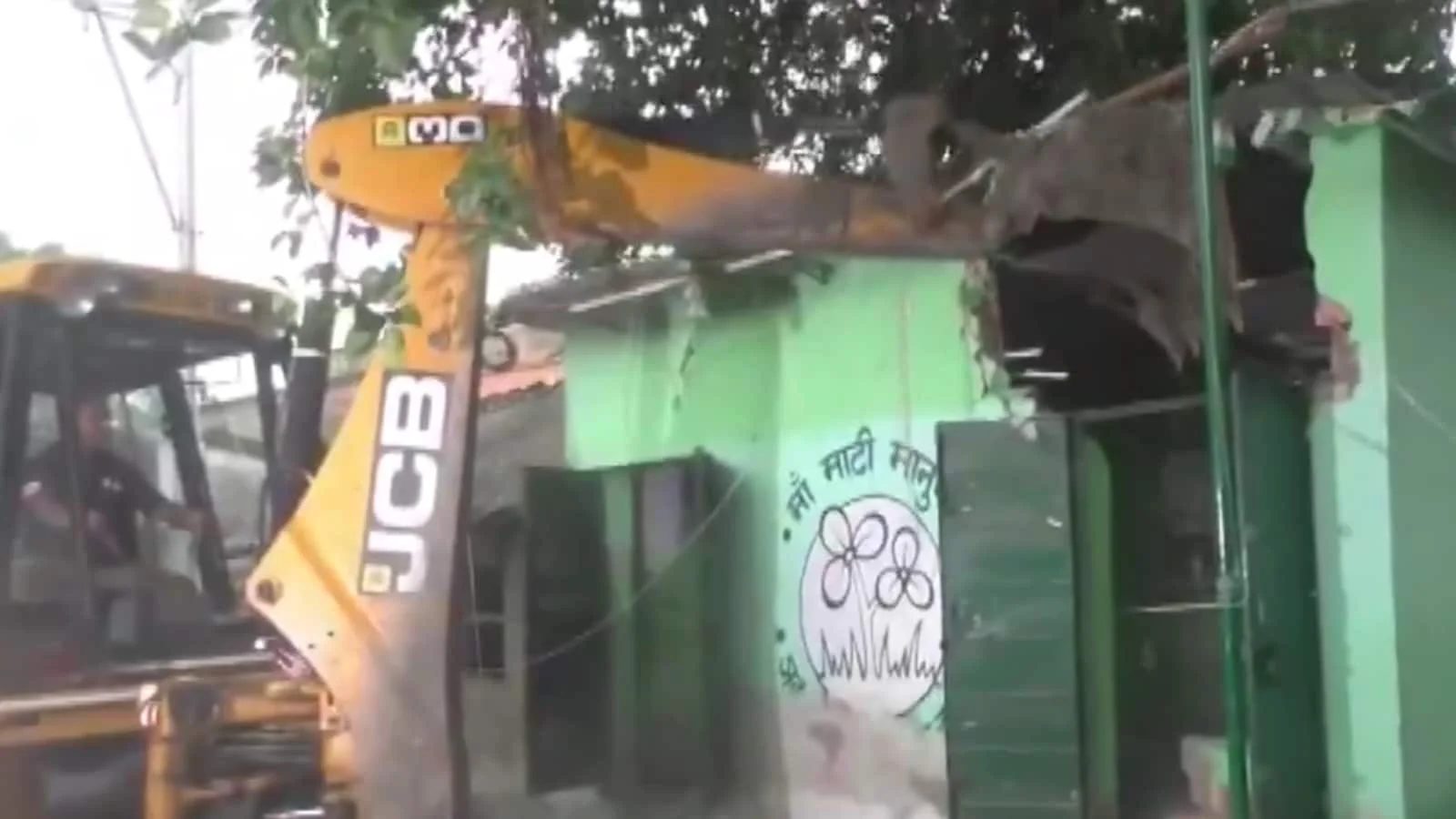 West Bengal Authorities Demolish TMC Office in Barrackpore Over Illegal Construction