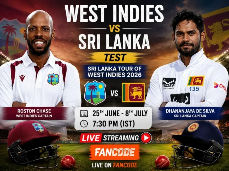 West Indies vs Sri Lanka 2026 Test Series Live Streaming, Squads, and Schedule The West Indies and Sri Lanka face off in...