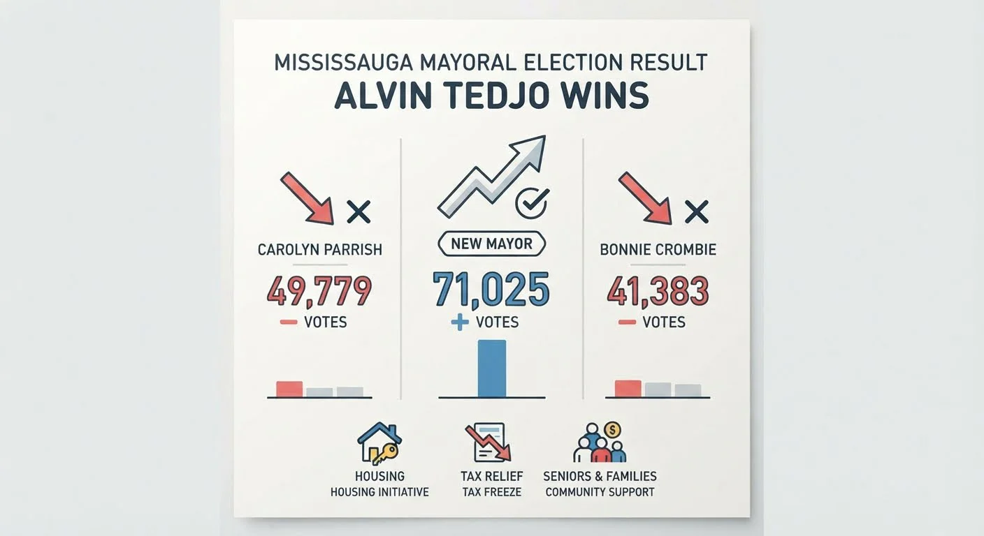 Alvin Tedjo Wins Mississauga Mayor Race, Defeats Parrish and Crombie