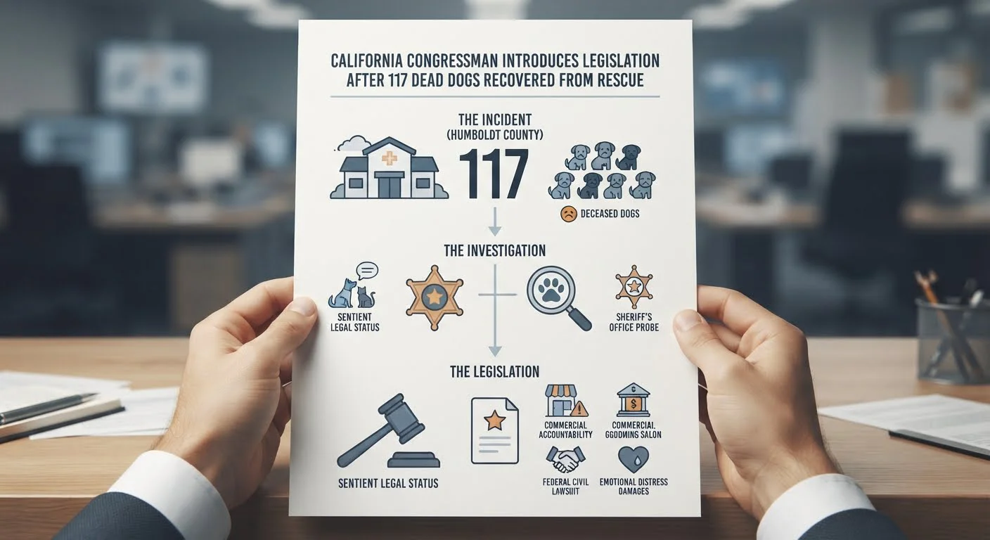 California congressman introduces legislation after 117 dead dogs recovered from rescue