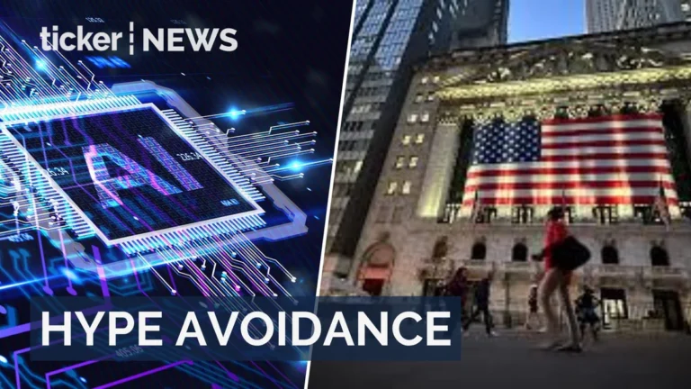 Traders working on the New York Stock Exchange floor as investors shift towards non-AI stocks and defensive sectors