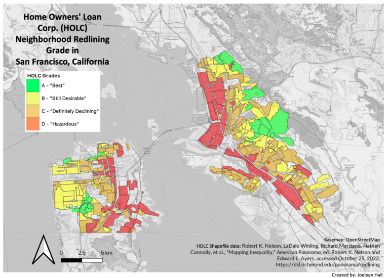 HOLC redlining grade map of San Francisco (illustrative file photo)