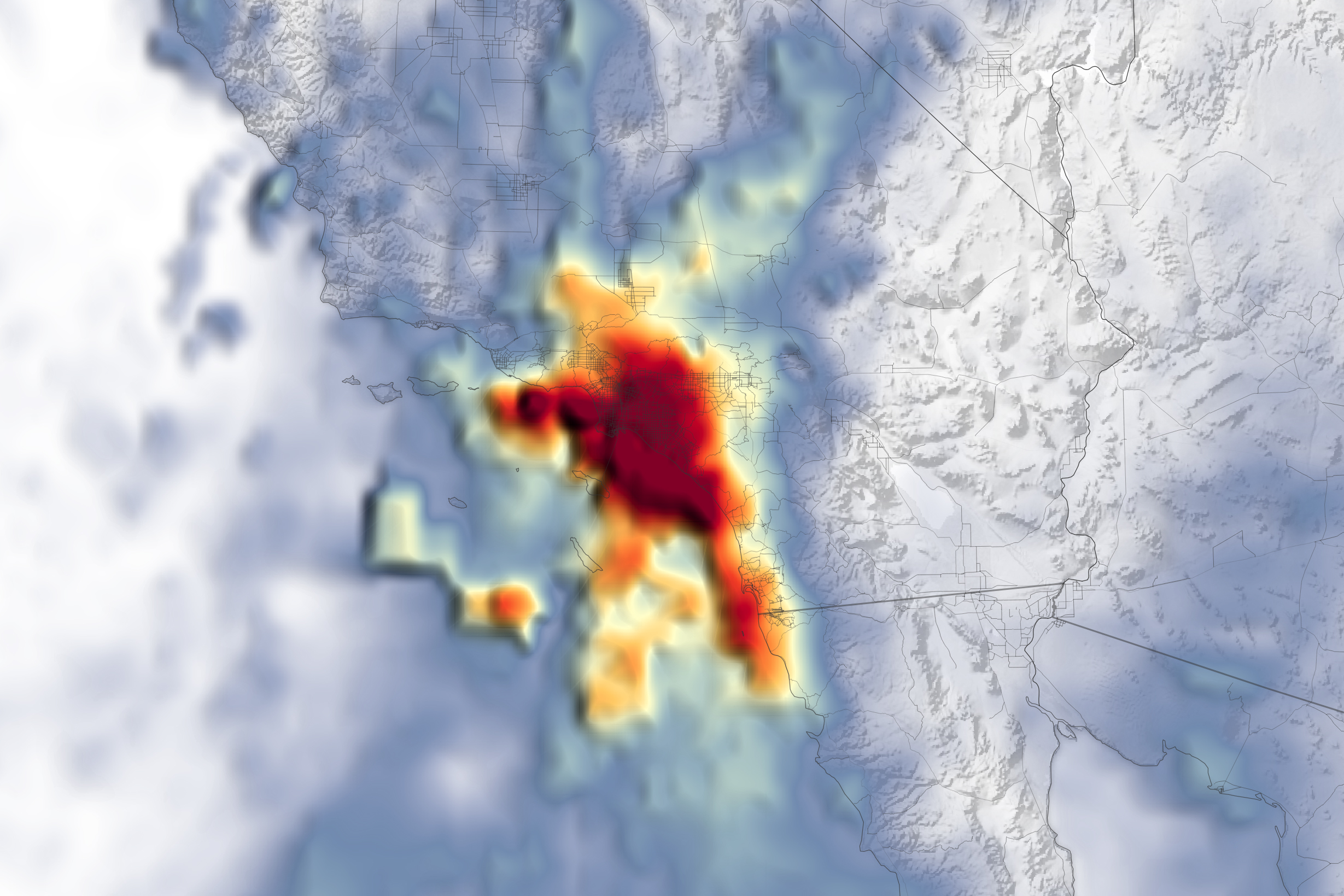 NASA map of Southern California rain totals, February 2024 (illustrative file photo)