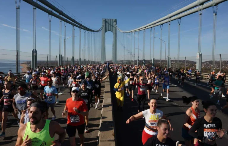 New York Road Runners' 50 Years Through the Five Boroughs Experience exhibition inside Grand Central Terminal's Vanderbilt Hall in Manhattan