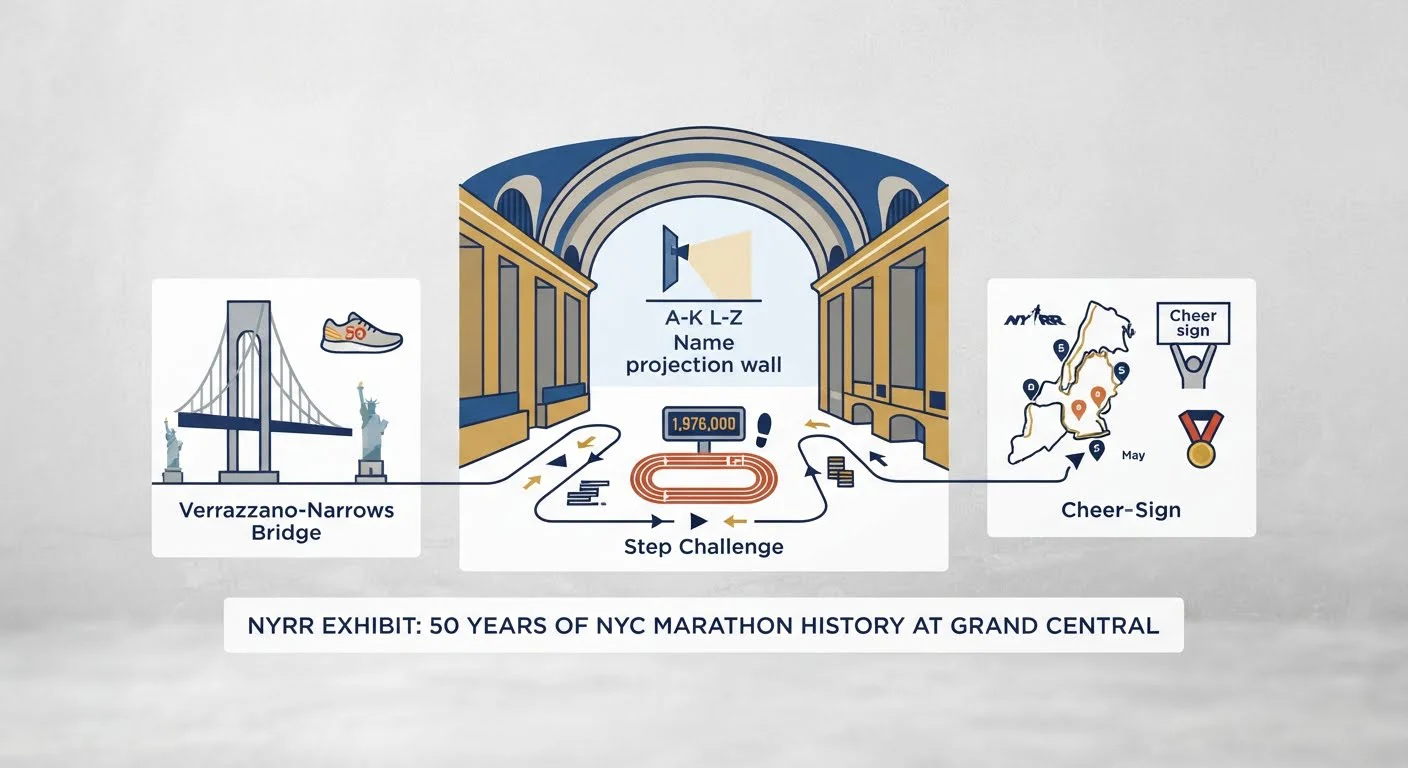 NYRR Opens Grand Central Exhibit Celebrating 50 Years of NYC Marathon