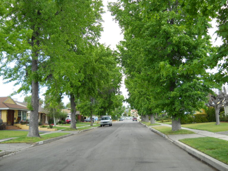 California home insurance crisis: suburban homes in Van Nuys, Los Angeles